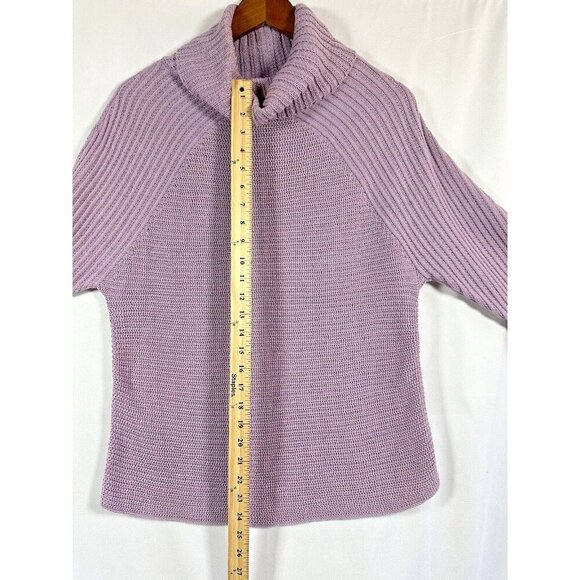 Chico's Women's Cowl Neck Sweater Pullover Long Sleeve Lavender Size 2 Pre-owned - Picture 9 of 9